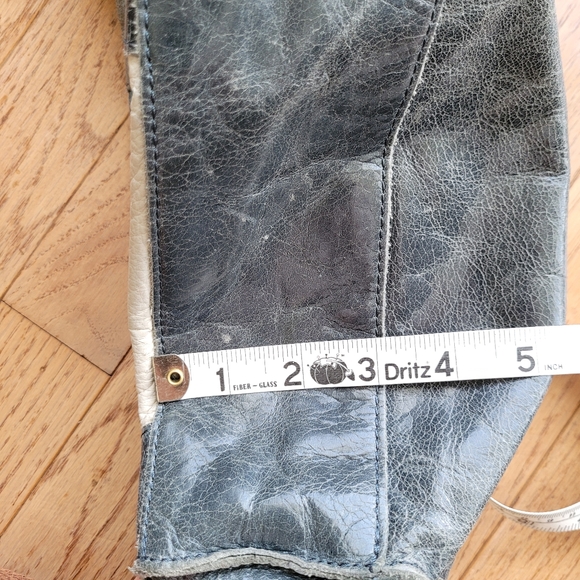 The Sak Blue Striped Distressed Leather Bag Crossbody Studded Zippered Flap - Picture 15 of 15